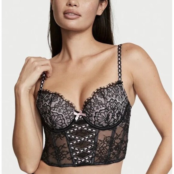 Victoria’s Secret MEDIUM (DD) Dream Angels Lightly Lined Ribbon Slot Bra Top - Picture 8 of 11